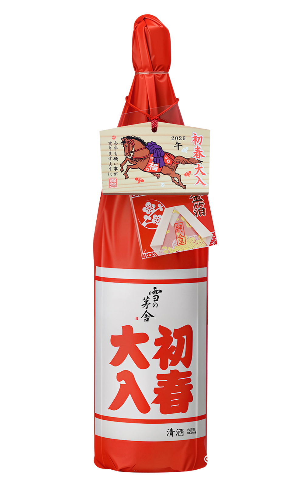 Saiya Syuzoten Co Ltd 雪の茅舎 初春大入 金箔純米吟醸 2026年午馬 齋彌酒造店 雪之茅舎 初春大入 金箔純米吟釀 2026年午馬