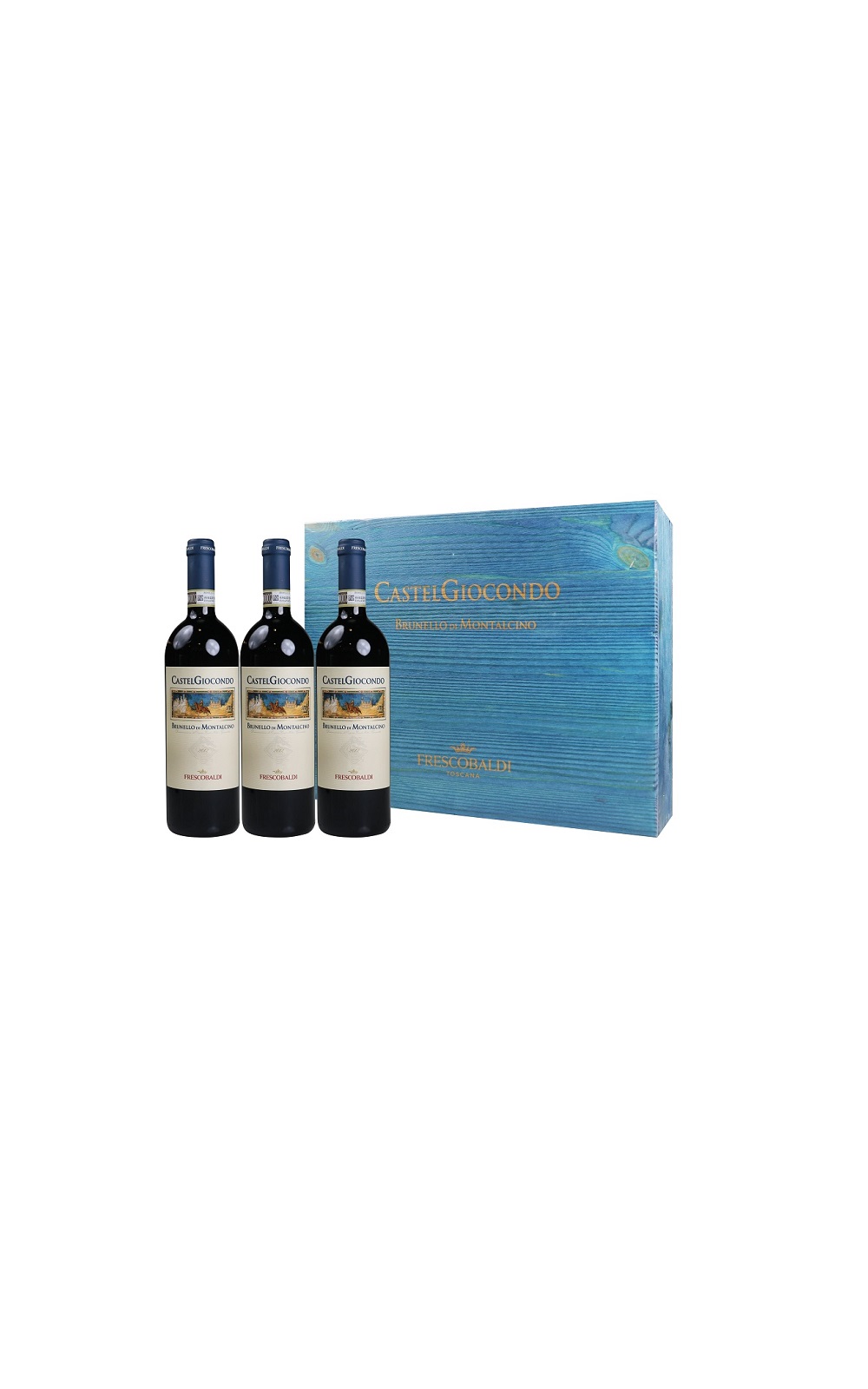 Frescobaldi CastelGiocondo Brunello di Montalcino Set 750ml 3 with Wooden Box 2012 佛烈斯可巴第酒莊 卡斯提喬康朵莊園 蒙塔奇諾布魯內洛紅酒 尊藍禮盒 750ml 3 附木箱