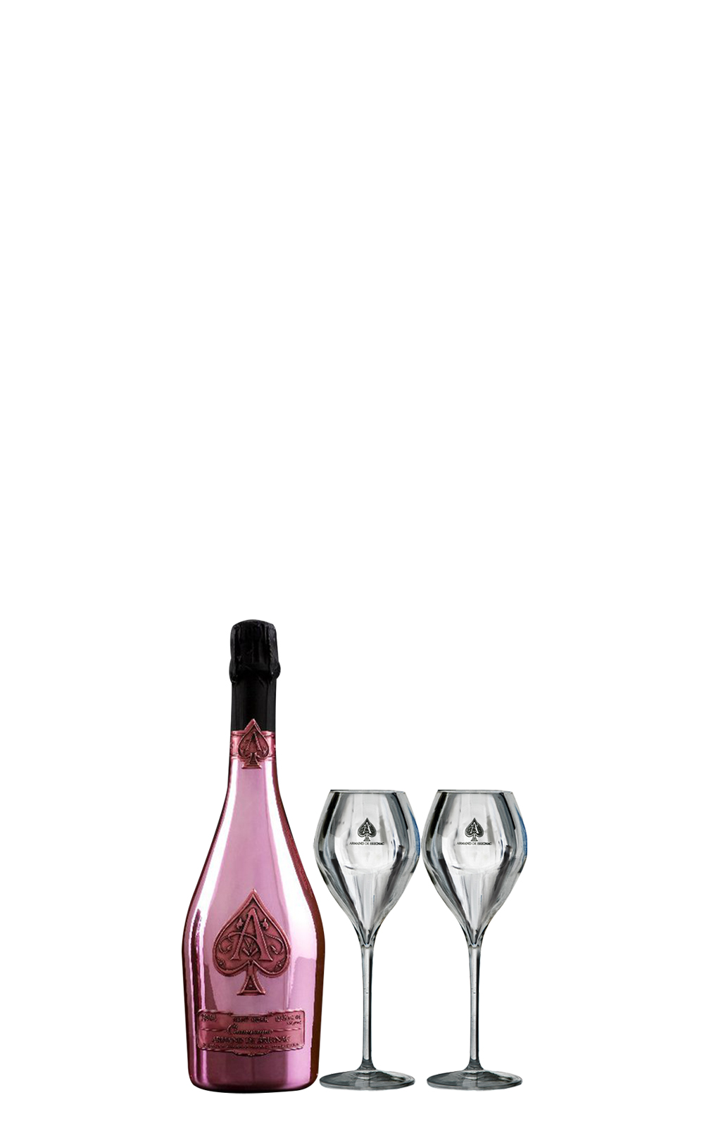 Champagne Armand de Brignac Rose Brut Gift Box 750ml 1 Glass 2 NV 黑桃王牌香檳 佳人粉 不甜香檳禮盒 750ml 1 附雙杯