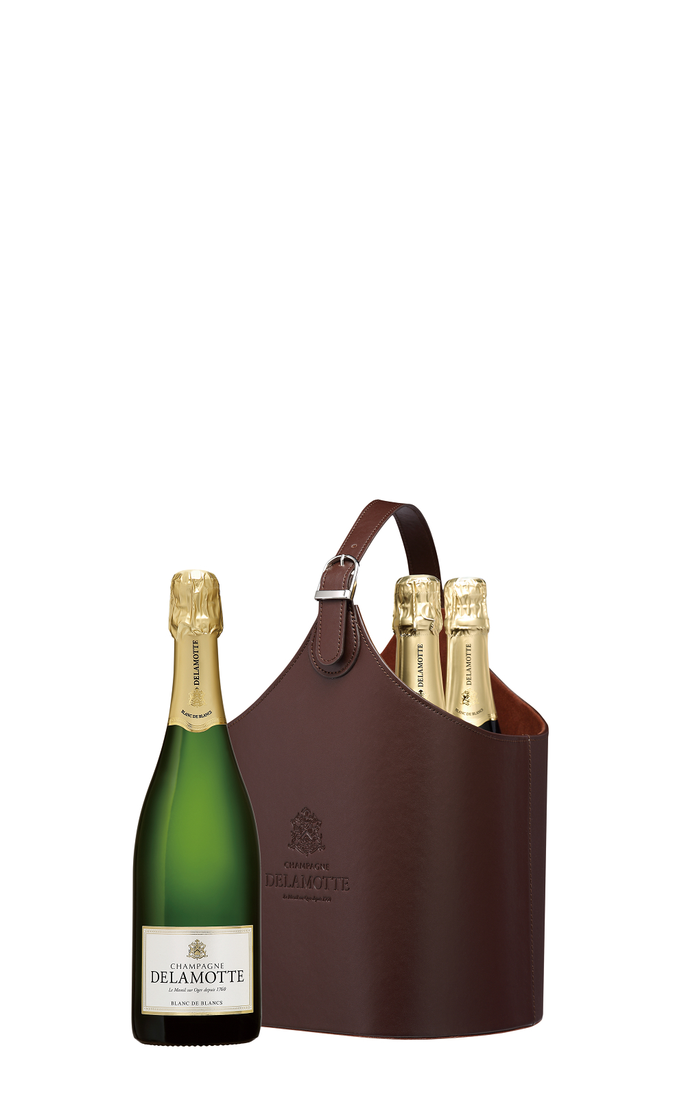 Champagne Delamotte Blanc de Blancs Basket Set 750ml 3 NV 黛拉夢香檳 經典白中白香檳 皮革提籃套組 750ml 3