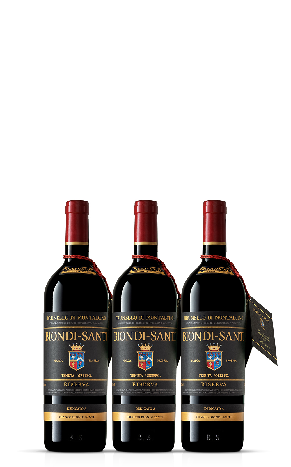 Biondi Santi Brunello di Montalcino Riserva 3 Bottle Set 1998 2007 2012 NV 畢昂迪 山弟酒莊 蒙塔奇諾布魯內洛陳年紅酒3瓶組 1998 2007 2012 750ml各1瓶