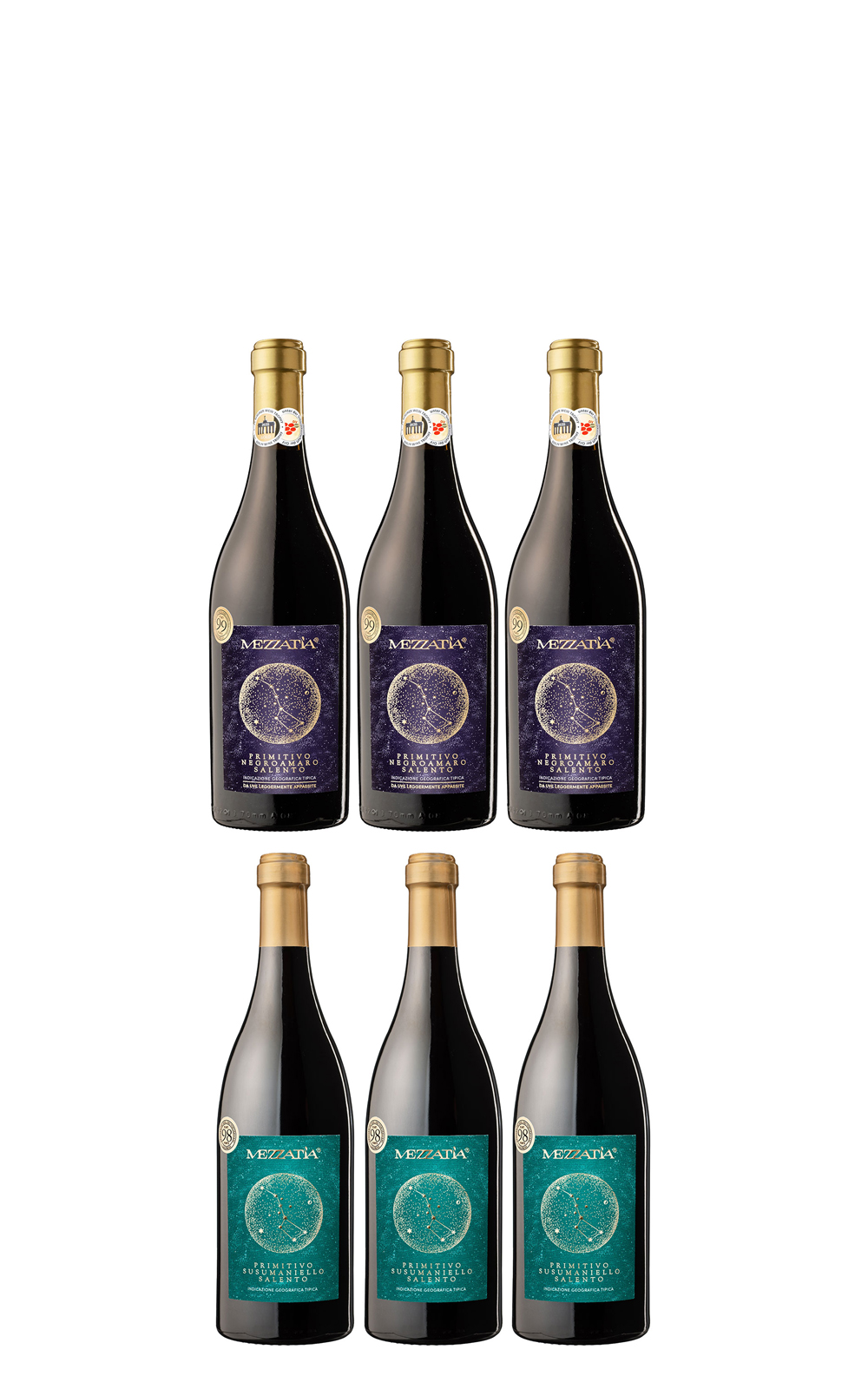 iCheers Special Set Mezzatia 6 Bottle Set Primitivo Negroamaro 750ml 3 Primitivo Susumaniello 750ml 3 NV 愛酒窩特惠組 美加緹 星空紅酒套組 750ml 6