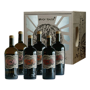 Fingers Crossed Wine-"Brain Teaser" Wood Box Set (White Wine*2, Red Wine*2, Syrah*2)