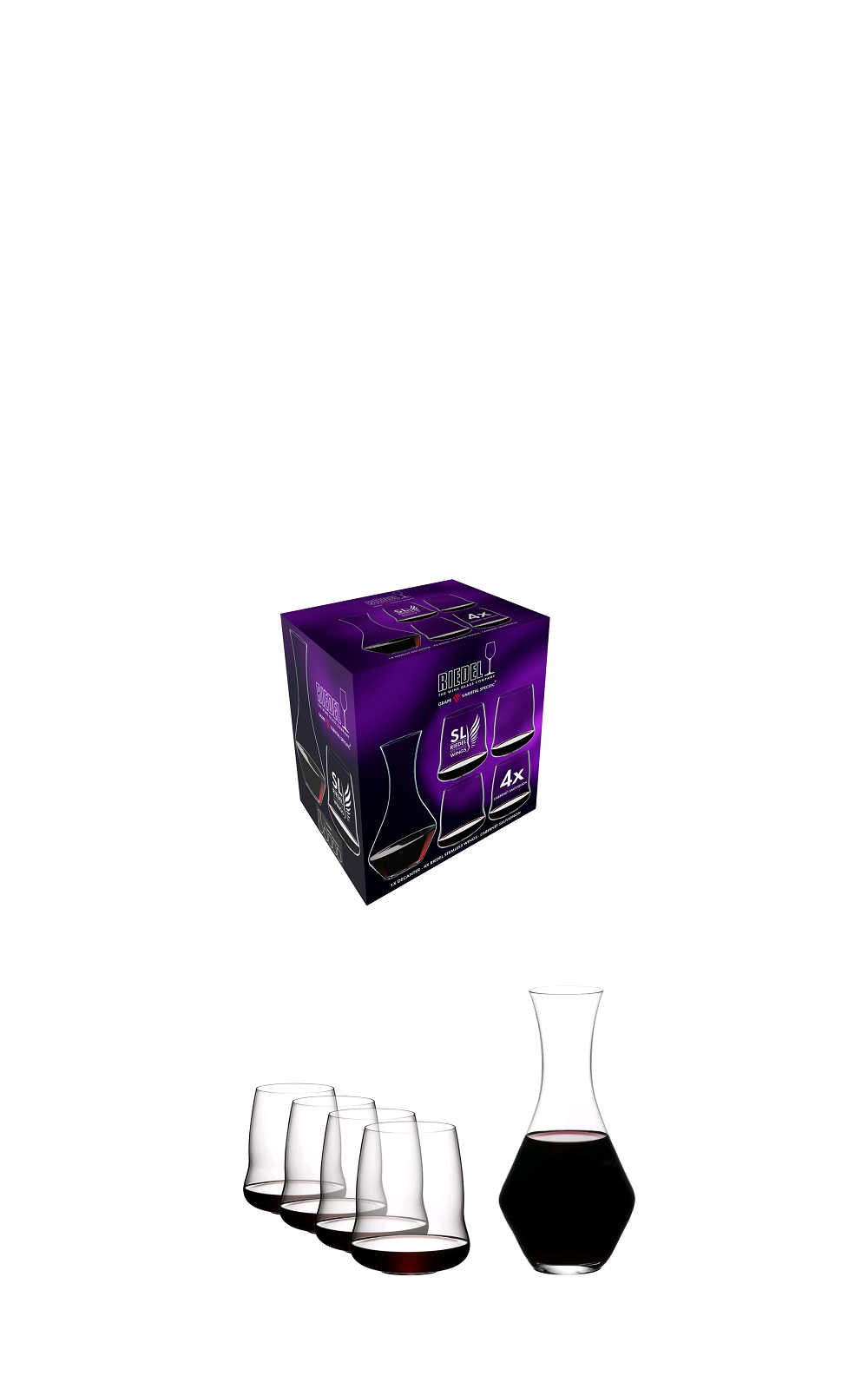 Riedel SL wings Cabernet 4 pcs Decanter 1 pc Riedel 酒杯 SL wings 卡本內酒杯 四入 醒酒器組合