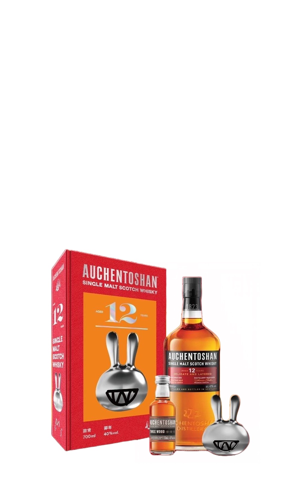 Auchentoshan 12 Years Old Single Malt Scotch Whisky 2023 Gift Box 歐肯蒸餾廠 12年單一麥芽蘇格蘭威士忌 2023兔年禮盒