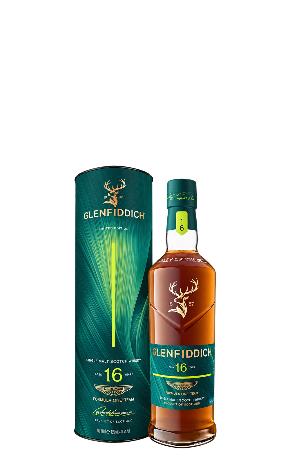 Glenfiddich Aston Martin Formula One Team Aged 16 Years Single Malt Scotch Whisky Release No 2 格蘭菲迪蒸餾廠 奧斯頓 馬丁 F1車隊 16年單一麥芽蘇格蘭威士忌 第二版