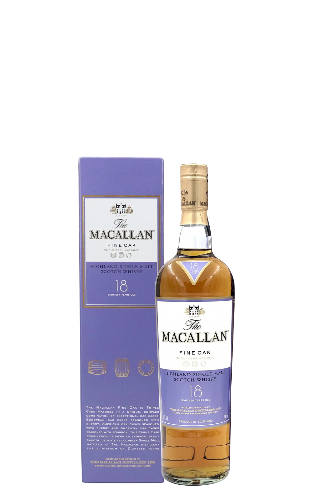 Macallan Triple Cask Matured Fine Oak 18 Years Old Highland Single Malt Scotch Whisky 麥卡倫蒸餾廠 黃金三桶系列 18年高地單一麥芽蘇格蘭威士忌