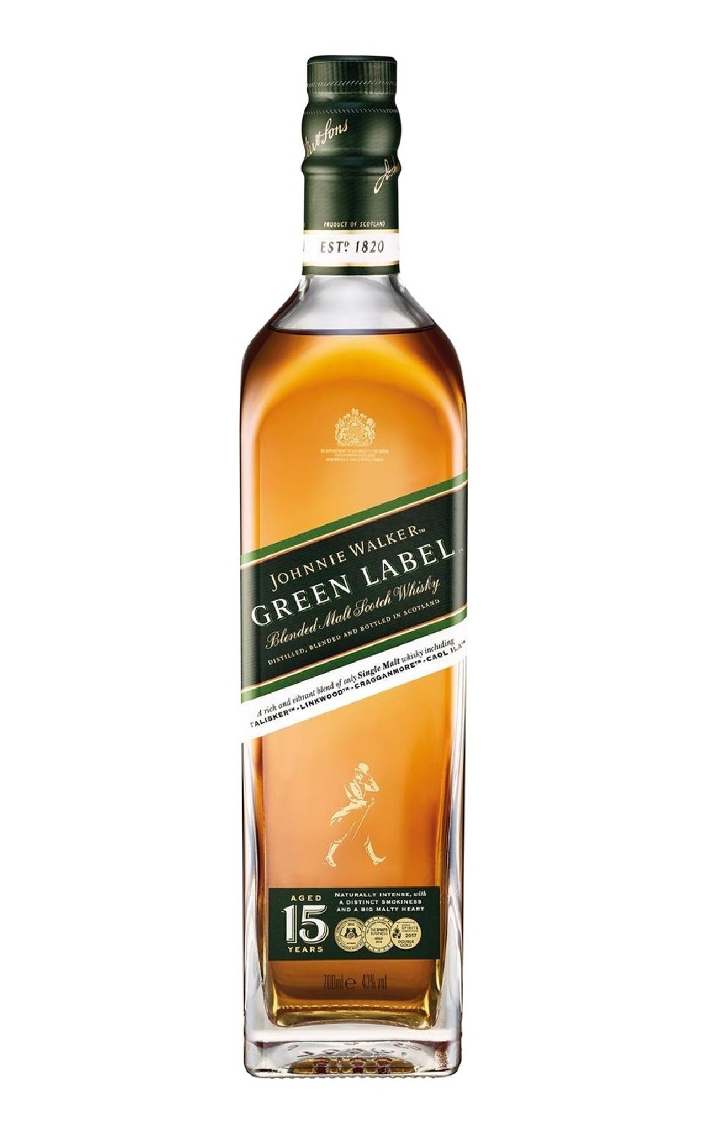 Johnnie Walker Green Label Aged 15 Years Blended Malt Scotch Whisky 約翰走路 綠牌 15年調和麥芽蘇格蘭威士忌