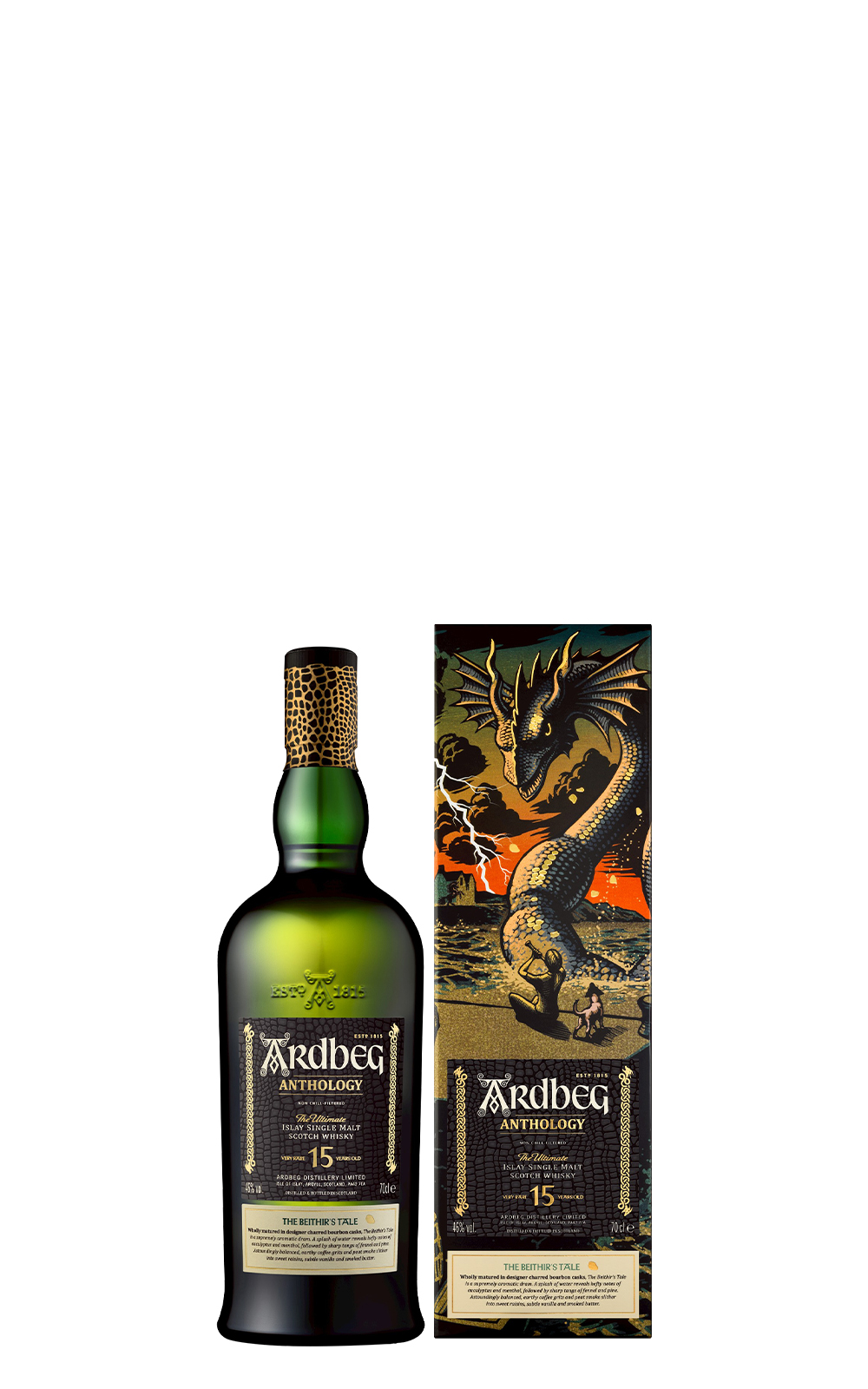 Ardbeg Anthology The Beithir s Tale 15 Years Old Islay Single Malt Scotch Whisky 雅柏蒸餾廠 神話傳奇三部曲 貝希爾大蛇 15年 艾雷島單一麥芽蘇格蘭威士忌