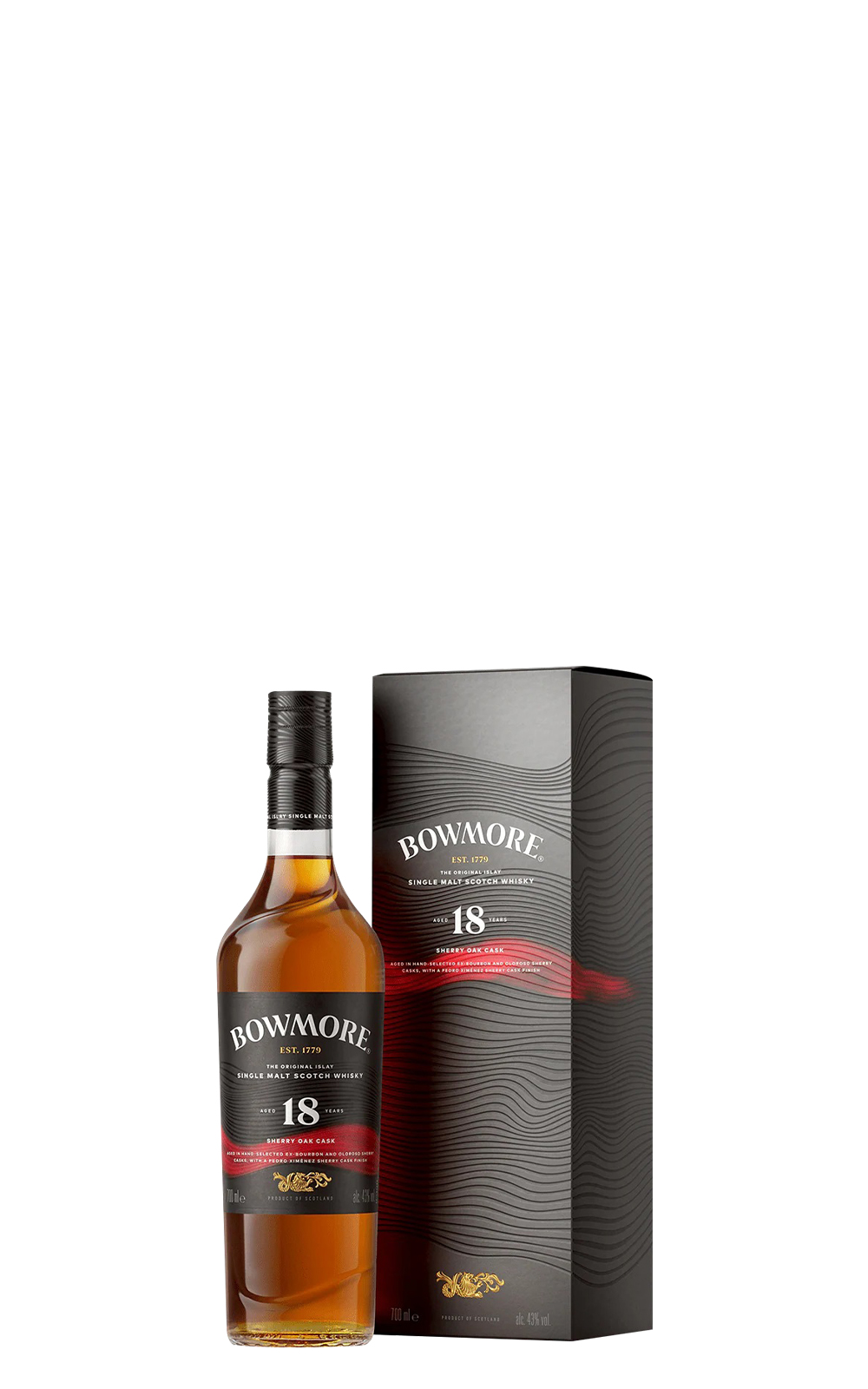 Bowmore Sherry Oak Cask Aged 18 Years Islay Single Malt Scotch Whisky 波摩蒸餾廠 珍稀雪莉系列 18年 艾雷島單一麥芽蘇格蘭威士忌
