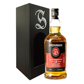 Springbank Distillery-Aged 12 Years Batch #24 Cask Strength Single Malt Scotch Whisky (With Wooden C