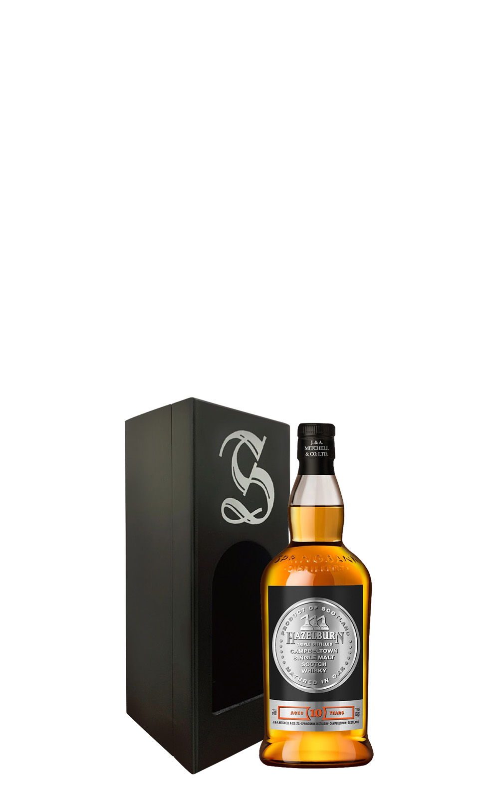 Springbank Distillery Hazelburn Aged 10 Years Single Malt Scotch Whisky With Wooden Case 雲頂蒸餾廠 赫佐本10年 單一麥芽蘇格蘭威士忌 附木盒