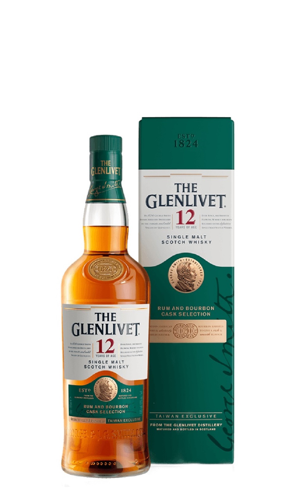 The Glenlivet Rum and Bourbon Cask Selection 12 Years of Age Single Malt Scotch Whisky 格蘭利威 首席三桶12年 單一麥芽蘇格蘭威士忌