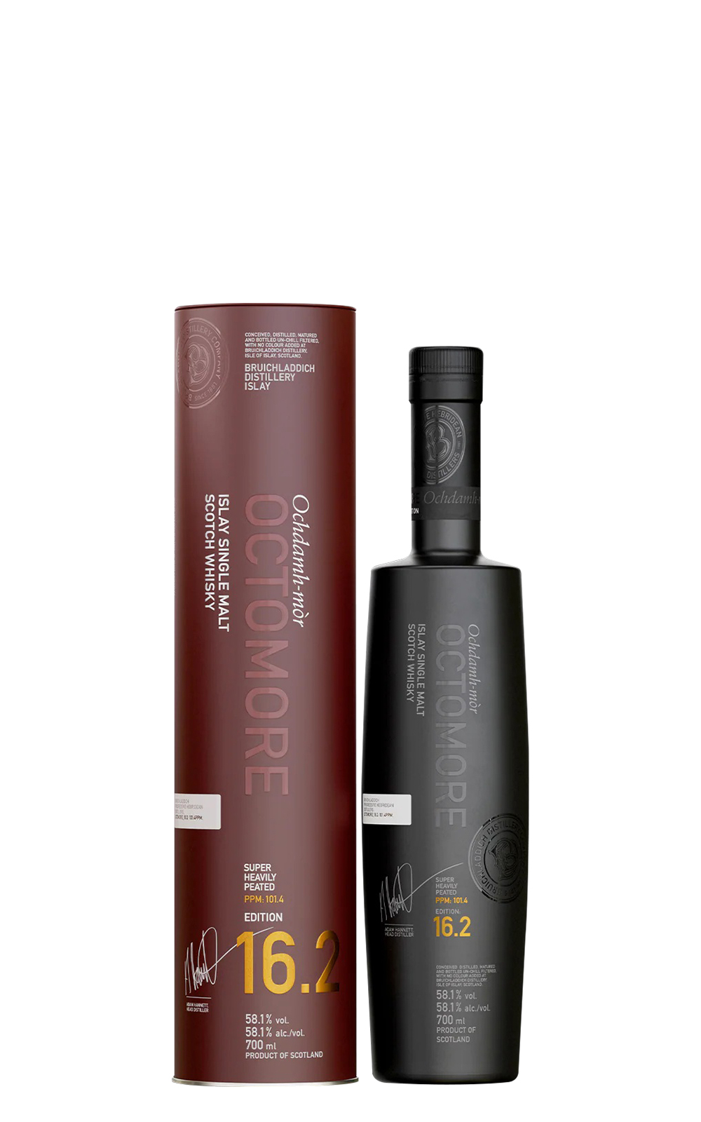 Bruichladdich Distillery Octomore Edition 16 2 Super Heavily Peated Islay Single Malt Scotch Whisky 布萊迪蒸餾廠 奧特摩系列 版本16 2 艾雷島 單一麥芽蘇格蘭威士忌