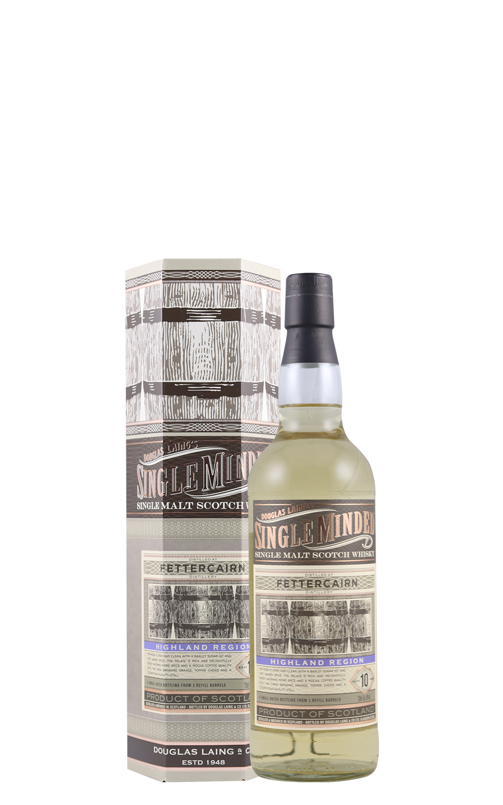 Douglas Laing Co Single Minded Fettercairn Aged 10 Years Highland Single Malt Scotch Whisky 道格拉斯 蘭恩獨立裝瓶廠 極致系列 費特肯 10年 單一麥芽蘇格蘭威士忌