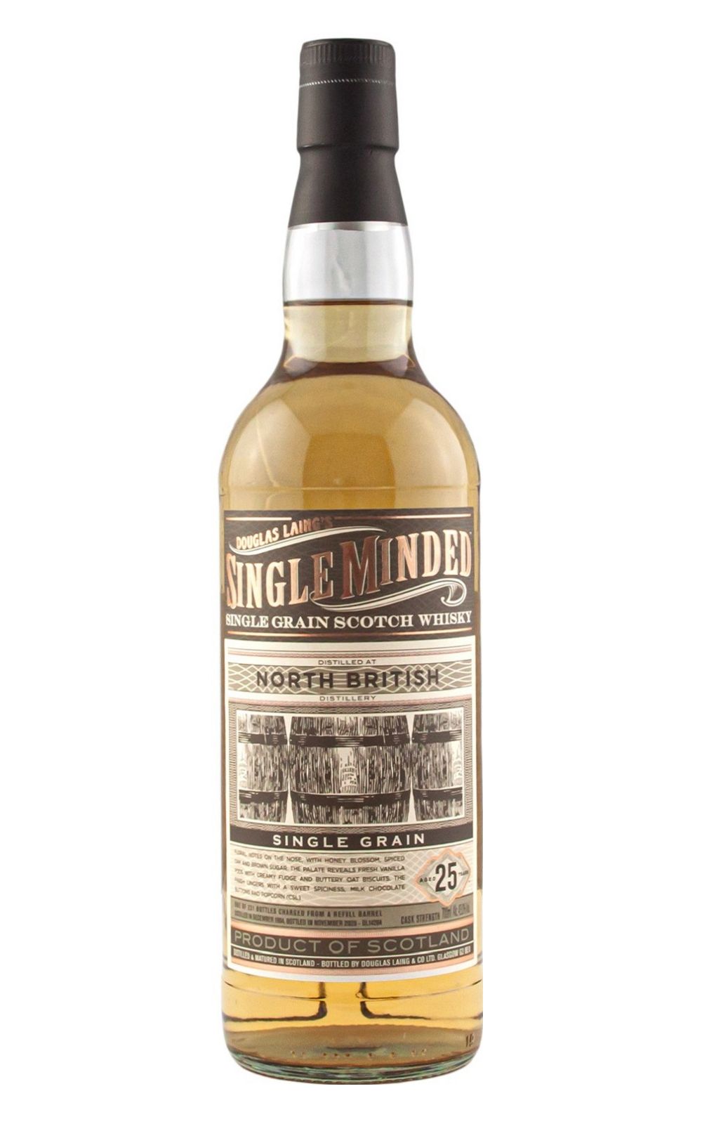 Douglas Laing Co Single Minded North British Aged 25 Years Cask Strength Single Grain Scotch Whisky 道格拉斯 蘭恩獨立裝瓶廠 極致系列 北星 25年 單一穀物蘇格蘭威士忌原酒