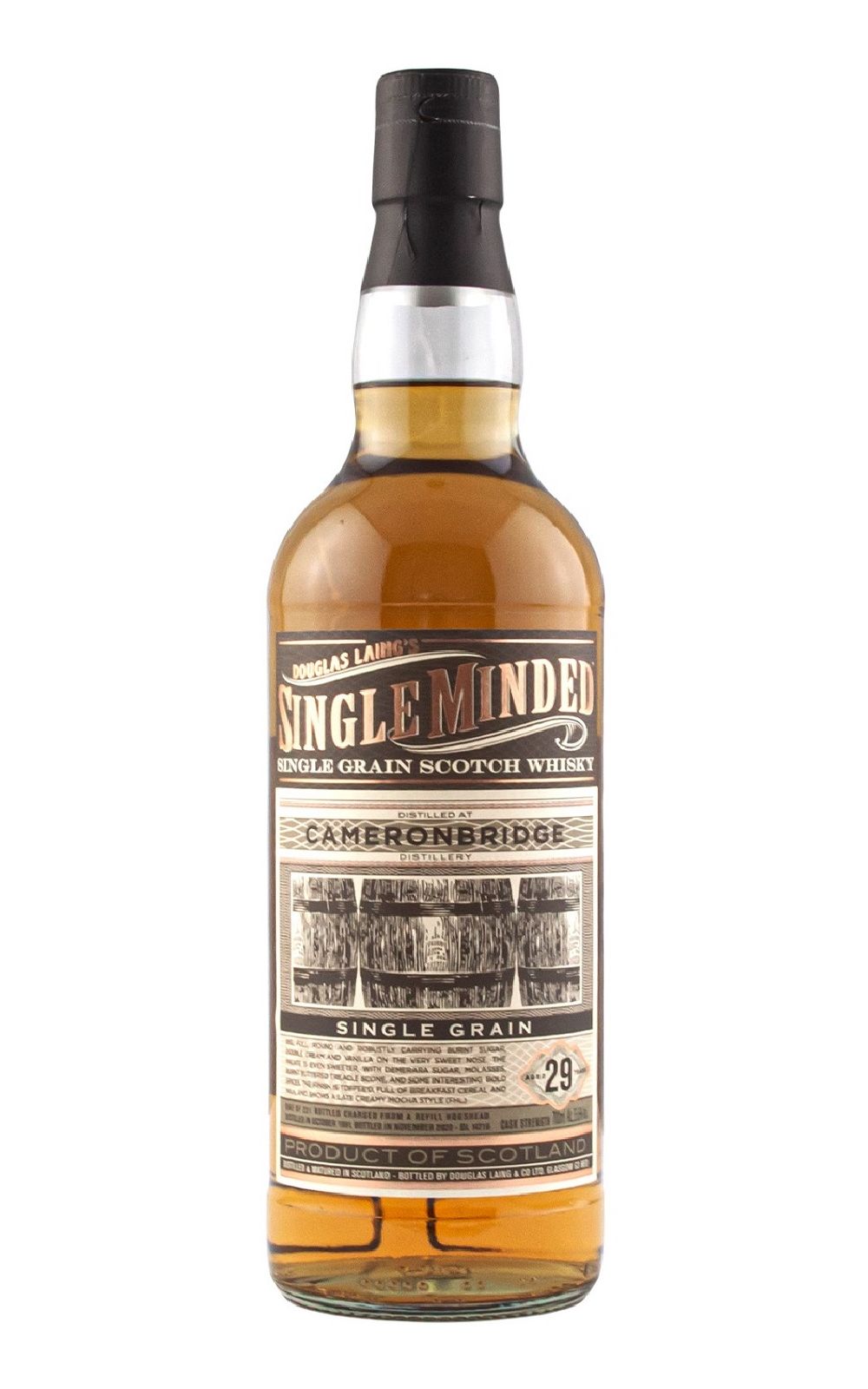 Douglas Laing Co Single Minded Cameronbridge Aged 29 Years Cask Strength Single Grain Scotch Whisky 道格拉斯 蘭恩獨立裝瓶廠 極致系列 卡麥隆橋 29年 單一穀物蘇格蘭威士忌原酒
