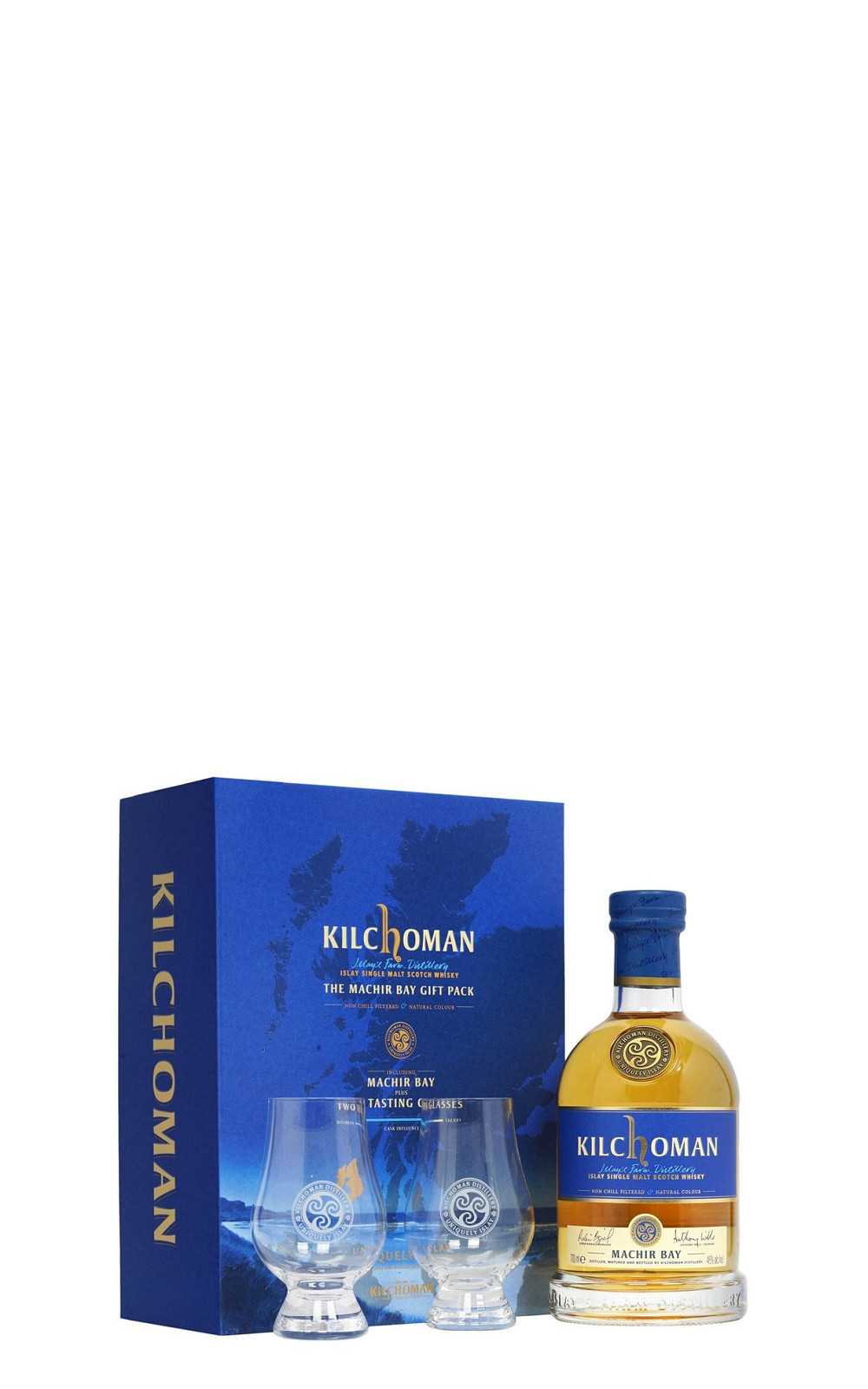 Kilchoman Distillery Machir Bay Islay Single Malt Scotch Whisky with 2 Tasting Glasses 齊侯門蒸餾廠 馬齊爾灣 艾雷島單一麥芽蘇格蘭威士忌禮盒 附二入聞香杯