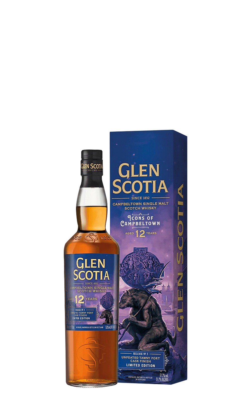 Glen Scotia Icons of Campbeltown Release No 3 Wulver Aged 12 Years Campbeltown Single Malt Scotch Whisky 格蘭帝蒸餾廠 坎貝爾鎮圖騰系列 第3版 狼人 12年 坎貝爾鎮單一麥芽蘇格蘭威士忌