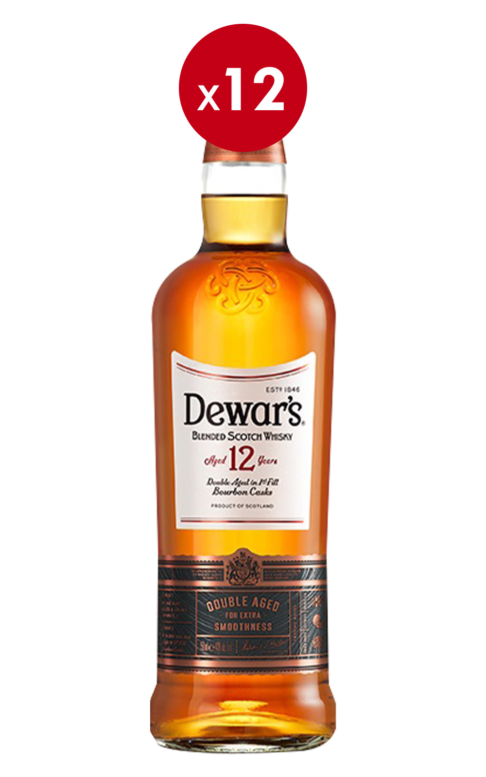 Dewar s Aged 12 Years 1st fill Bourbon Cask Blended Scotch Whisky Set 700ml 12 帝王威士忌 12年初次填充波本桶 調和蘇格蘭威士忌 套組 700ml 12