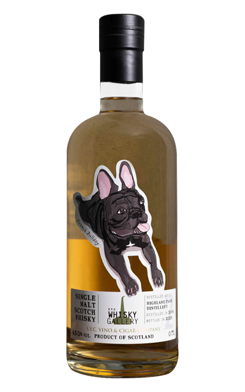 Whisky Gallery Dog Gallery French Bulldog Highland Park 2014 Single Malt Scotch Whisky 醉美威士忌 有狗讚系列 法鬥 高原騎士 2014 8年單一麥芽蘇格蘭威士忌原酒