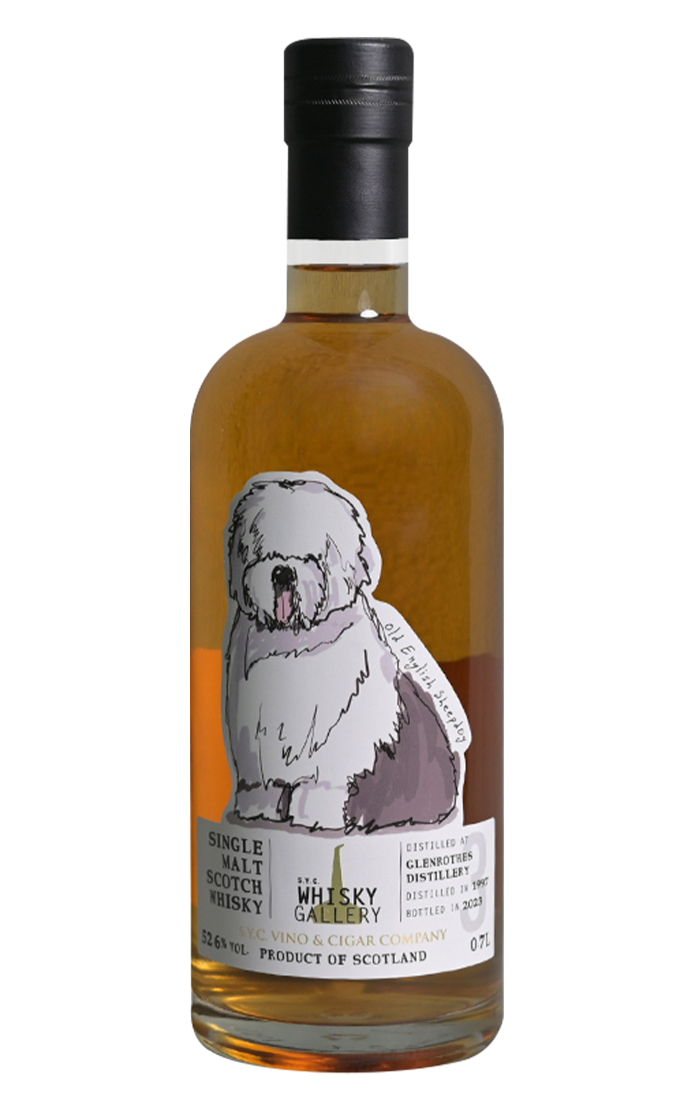 Whisky Gallery Dog Gallery Old English Sheepdog Glenrothes 1997 Single Malt Scotch Whisky 醉美威士忌 有狗讚系列 英國古牧 格蘭路思 1997 25年單一麥芽蘇格蘭威士忌原酒