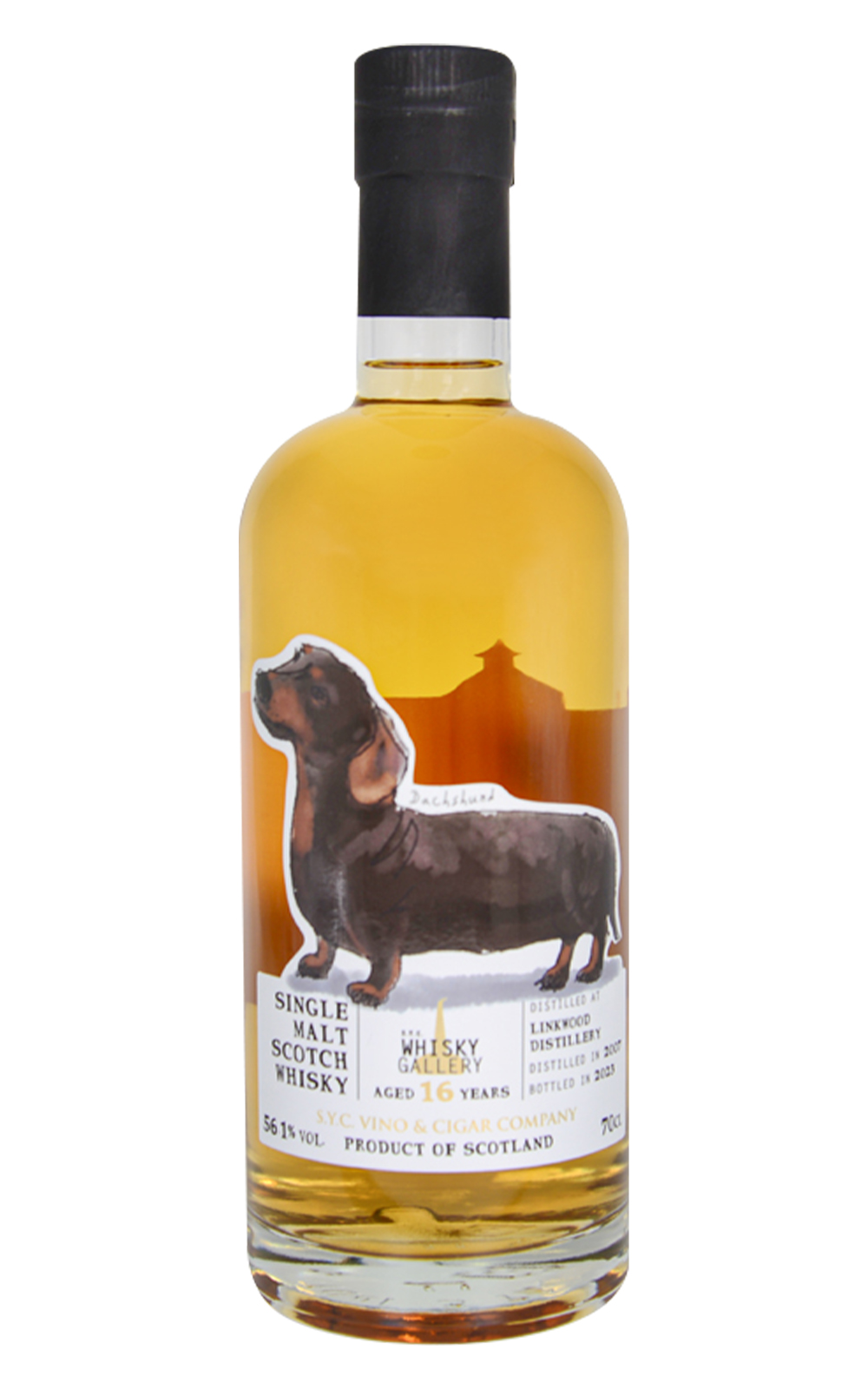 Whisky Gallery Dog Gallery Dachshund Linkwood 2007 Single Malt Scotch Whisky 醉美威士忌 有狗讚系列 臘腸 林肯伍德 2007 16年單一麥芽蘇格蘭威士忌原酒
