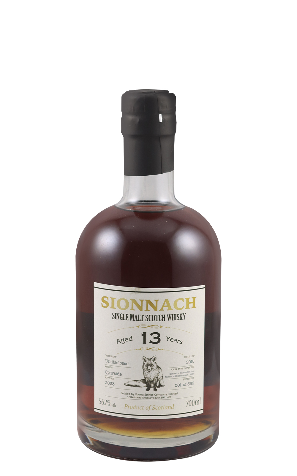 Sionnach Aged 13 Years 2010 Speyside Single Malt Scotch Whisky 紅狐原酒系列 13年 2010 斯佩賽 單一麥芽蘇格蘭威士忌