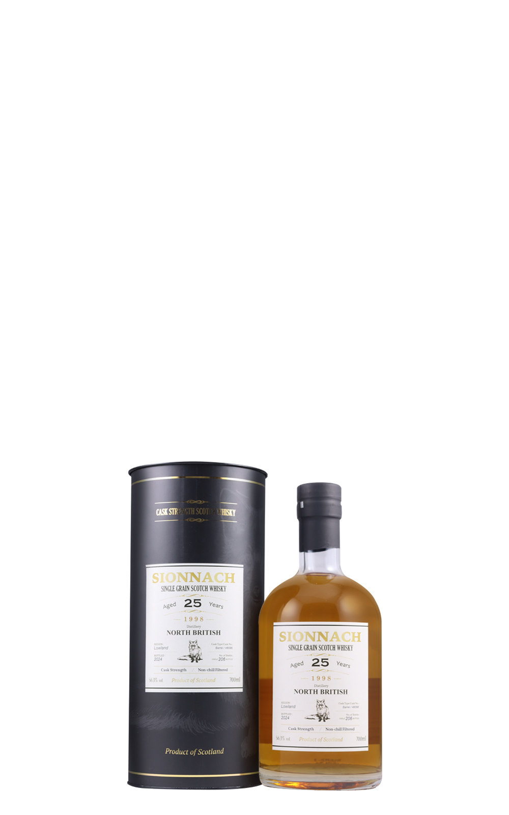 Sionnach North British 1998 Aged 25 Years Lowland Single Grain Scotch Whisky 紅狐原酒系列 北星 1998 25年 單一穀物蘇格蘭威士忌原酒