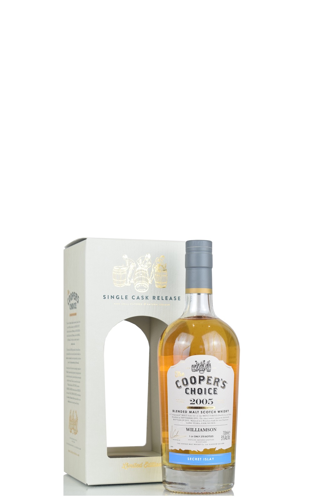 The Cooper s Choice Williamson 2005 14YO Bourbon Cask 9018 Scotch Whisky 酷選大師 神秘艾雷島 2005 14年湯匙桶波本桶 9018 調和麥芽蘇格蘭威士忌