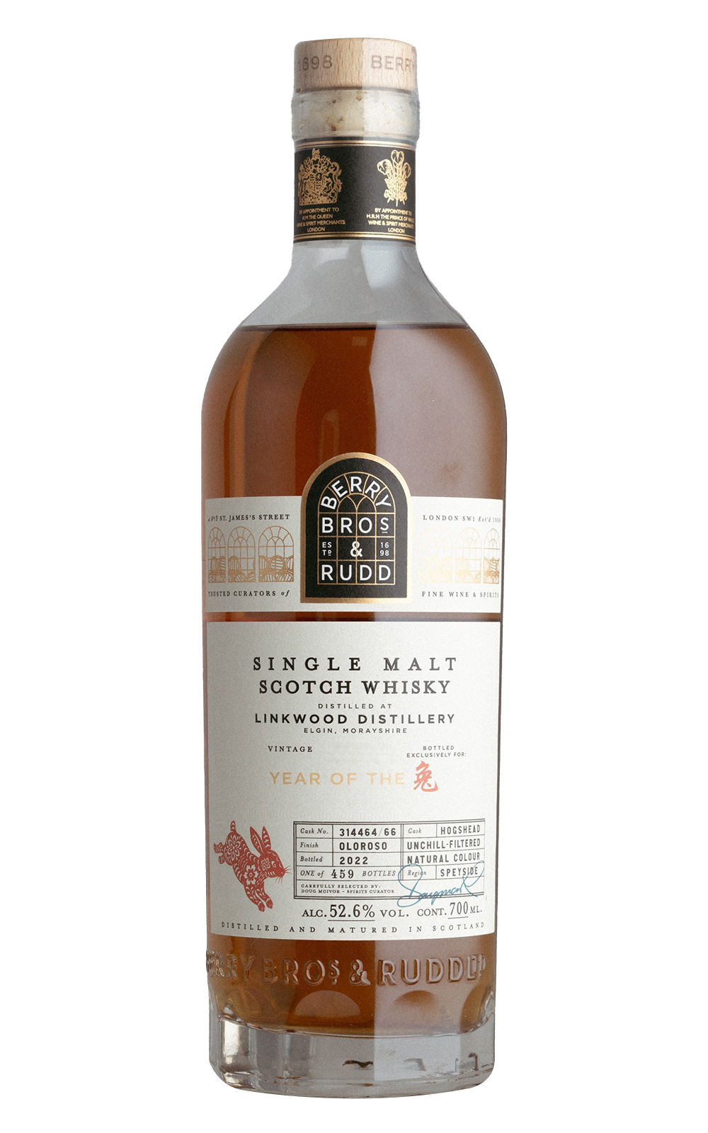 Berry Bros Rudd Linkwood 2011 314464 Single Malt Scotch Whisky Year of the Rabit Edition 貝瑞兄弟與洛德 林肯伍德 2011 314464 單一麥芽蘇格蘭威士忌 兔騰限定版