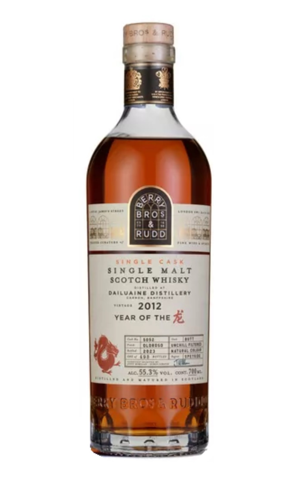 Berry Bros Rudd Dailuaine 2012 5052 Single Malt Scotch Whisky Year of the Dragon Edition 貝瑞兄弟與洛德 大雲 2012 5052 單一麥芽蘇格蘭威士忌 龍昇限定版