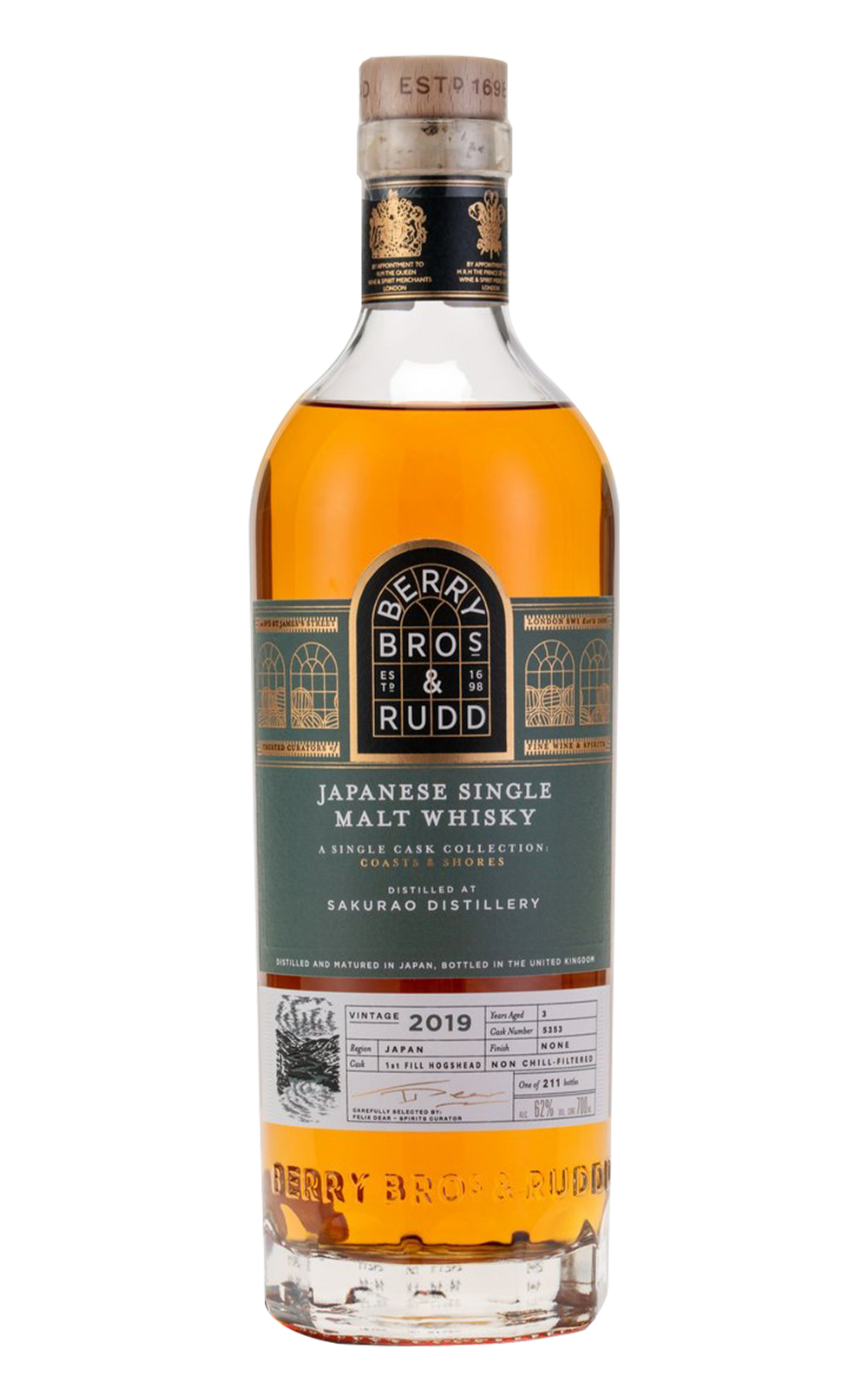 Berry Bros Rudd A Single Cask Collection Coasts Shores Sakurao 2019 Single Malt Japanese Whisky 貝瑞兄弟與洛德 單桶系列 櫻尾 2019 單一麥芽日本威士忌