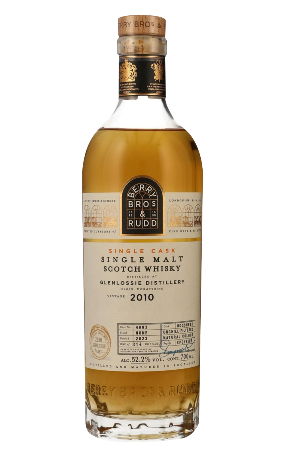 Berry Bros Rudd Single Cask Glenlossie 2010 4883 Single Malt Scotch Whisky 貝瑞兄弟與洛德 單桶系列 格蘭高希 2010 4883 單一麥芽蘇格蘭威士忌