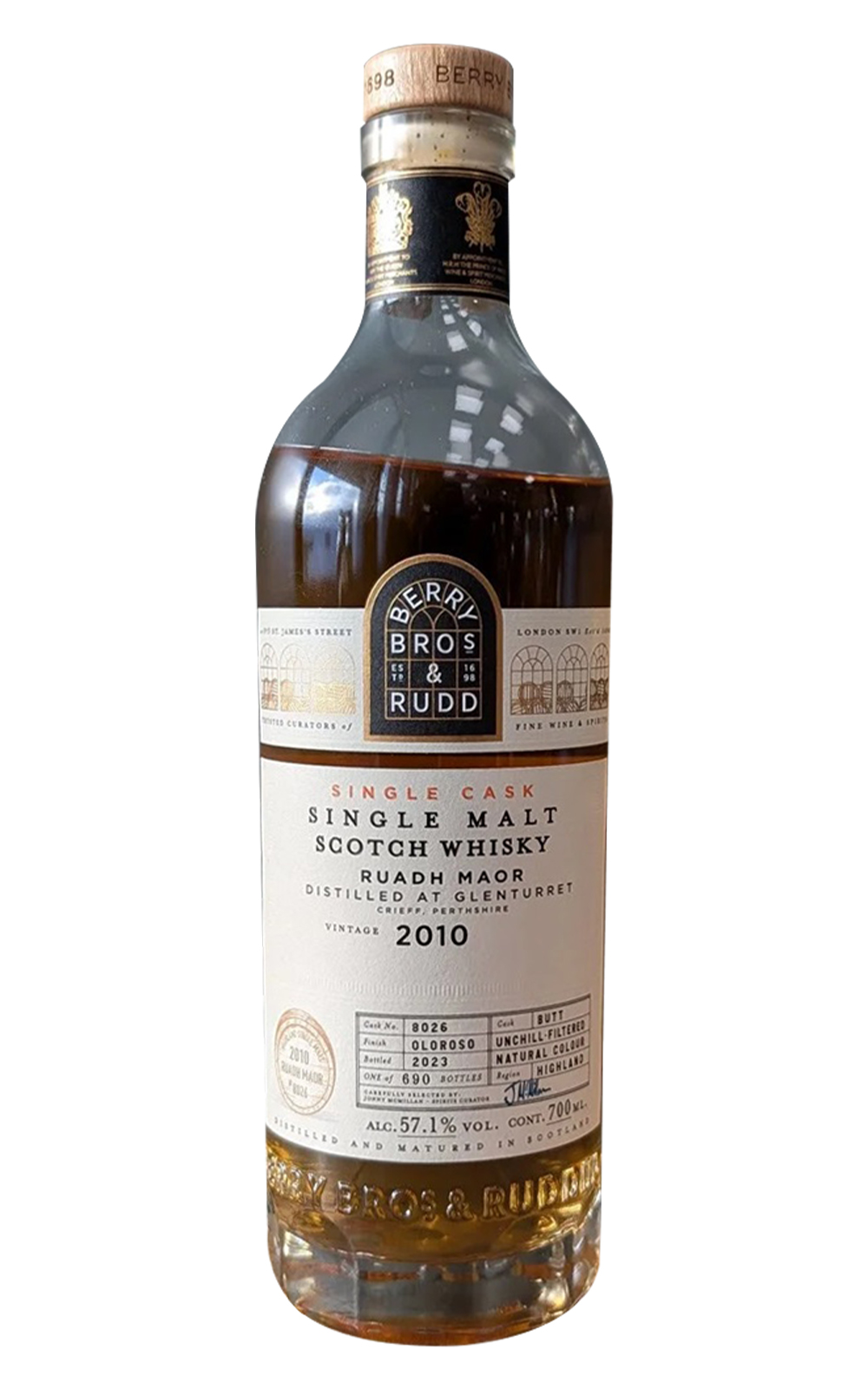 Berry Bros Rudd Single Cask Ruadh Maor 2010 8026 Single Malt Scotch Whisky 貝瑞兄弟與洛德 單桶系列 陀崙特 2010 8026 單一麥芽蘇格蘭威士忌