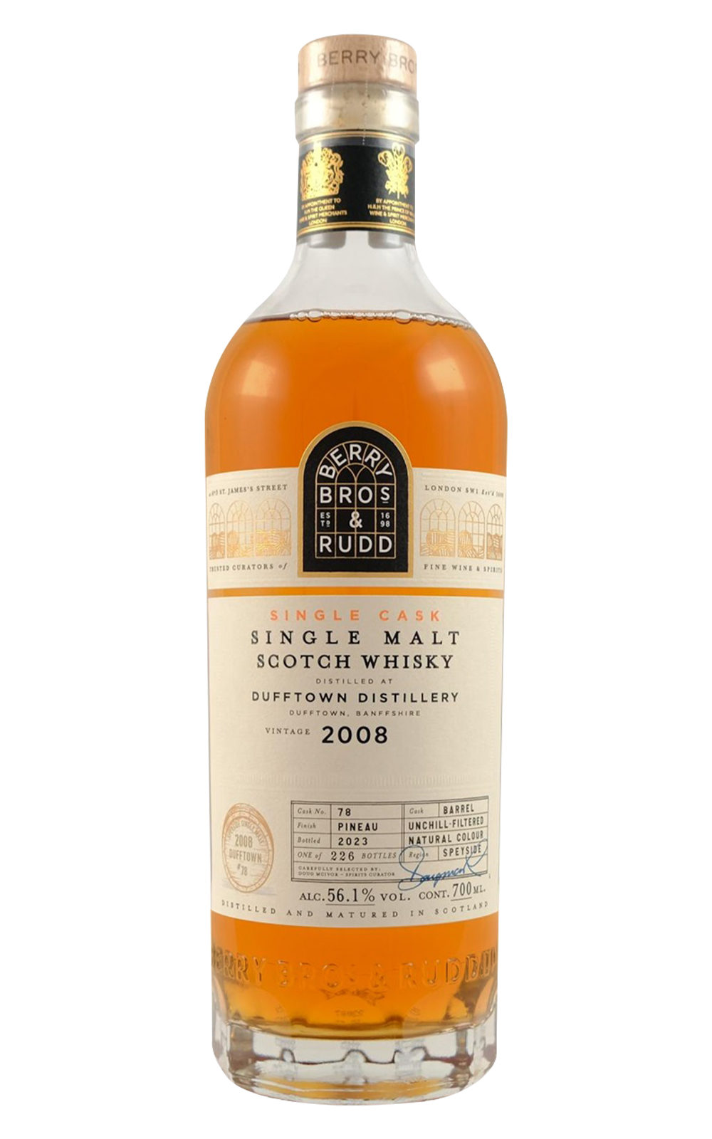 Berry Bros Rudd Single Cask Dufftown 2008 78 Single Malt Scotch Whisky 貝瑞兄弟與洛德 單桶系列 達夫鎮 2008 78 單一麥芽蘇格蘭威士忌
