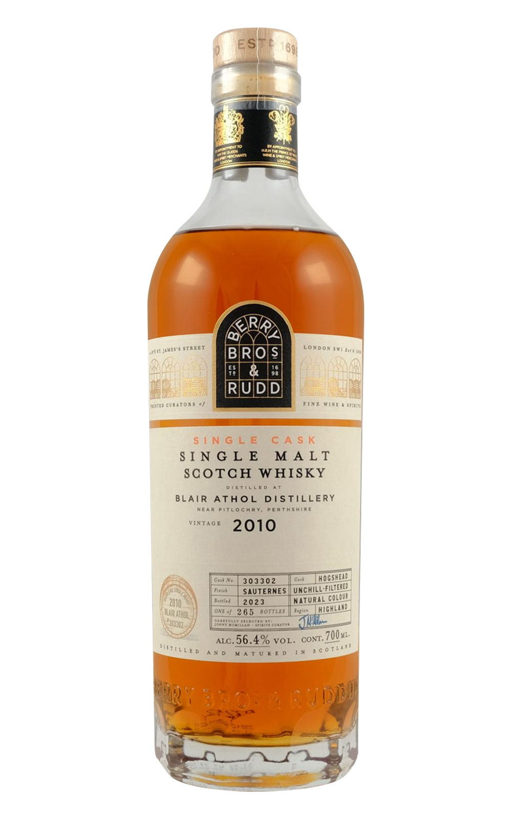 Berry Bros Rudd Single Cask Blair Athol 2010 303302 Single Malt Scotch Whisky 貝瑞兄弟與洛德 單桶系列 布萊爾阿蘇 2010 303302 單一麥芽蘇格蘭威士忌