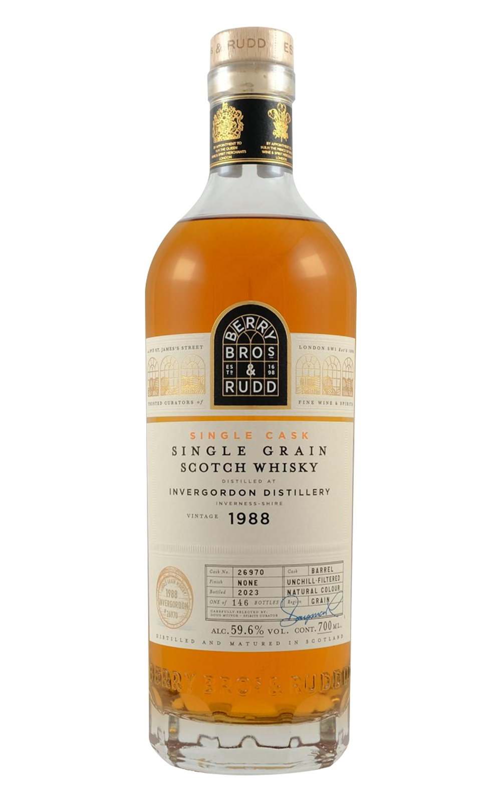Berry Bros Rudd Single Cask Invergordon 1988 26970 Single Grain Scotch Whisky 貝瑞兄弟與洛德 單桶系列 因弗高登 1988 26970 單一穀物蘇格蘭威士忌