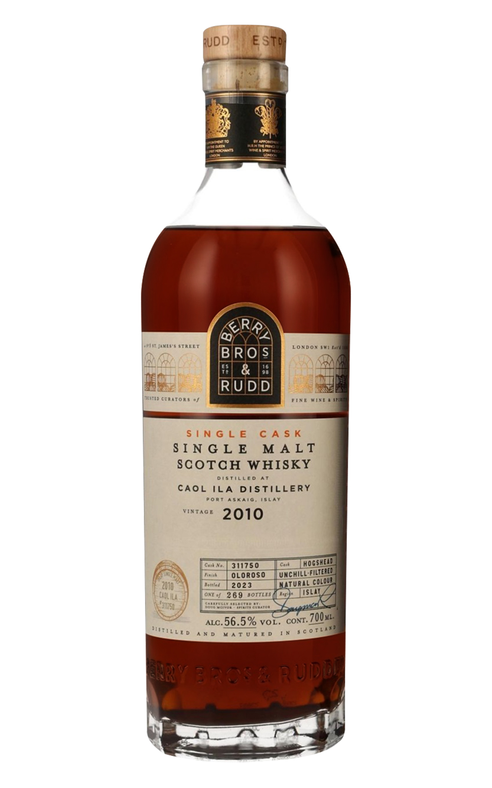 Berry Bros Rudd Single Cask Caol Ila 2010 311750 Single Malt Scotch Whisky 貝瑞兄弟與洛德 單桶系列 卡爾里拉 2010 311750 單一麥芽蘇格蘭威士忌
