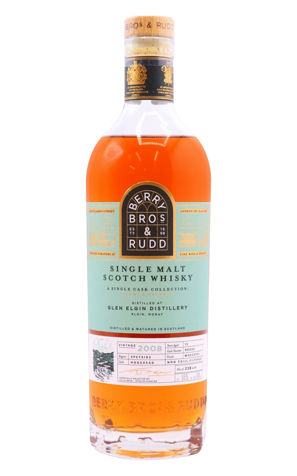 Berry Bros Rudd A Single Cask Collection Glens Valleys Glen Elgin 2008 805333 Single Malt Scotch Whisky 貝瑞兄弟與洛德 單桶系列 格蘭愛琴 2008 805333 單一麥芽蘇格蘭威士忌