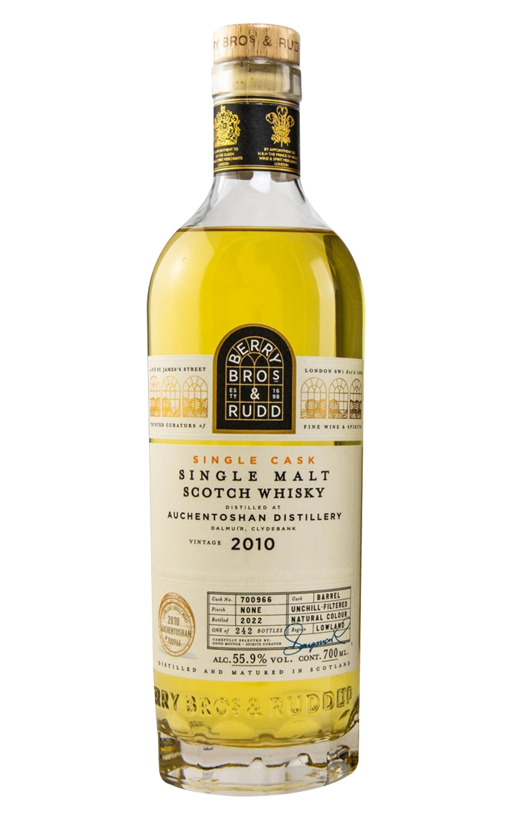 Berry Bros Rudd Single Cask Auchentoshan 2010 700966 Single Malt Scotch Whisky 貝瑞兄弟與洛德 單桶系列 歐肯 2010 700966 單一麥芽蘇格蘭威士忌