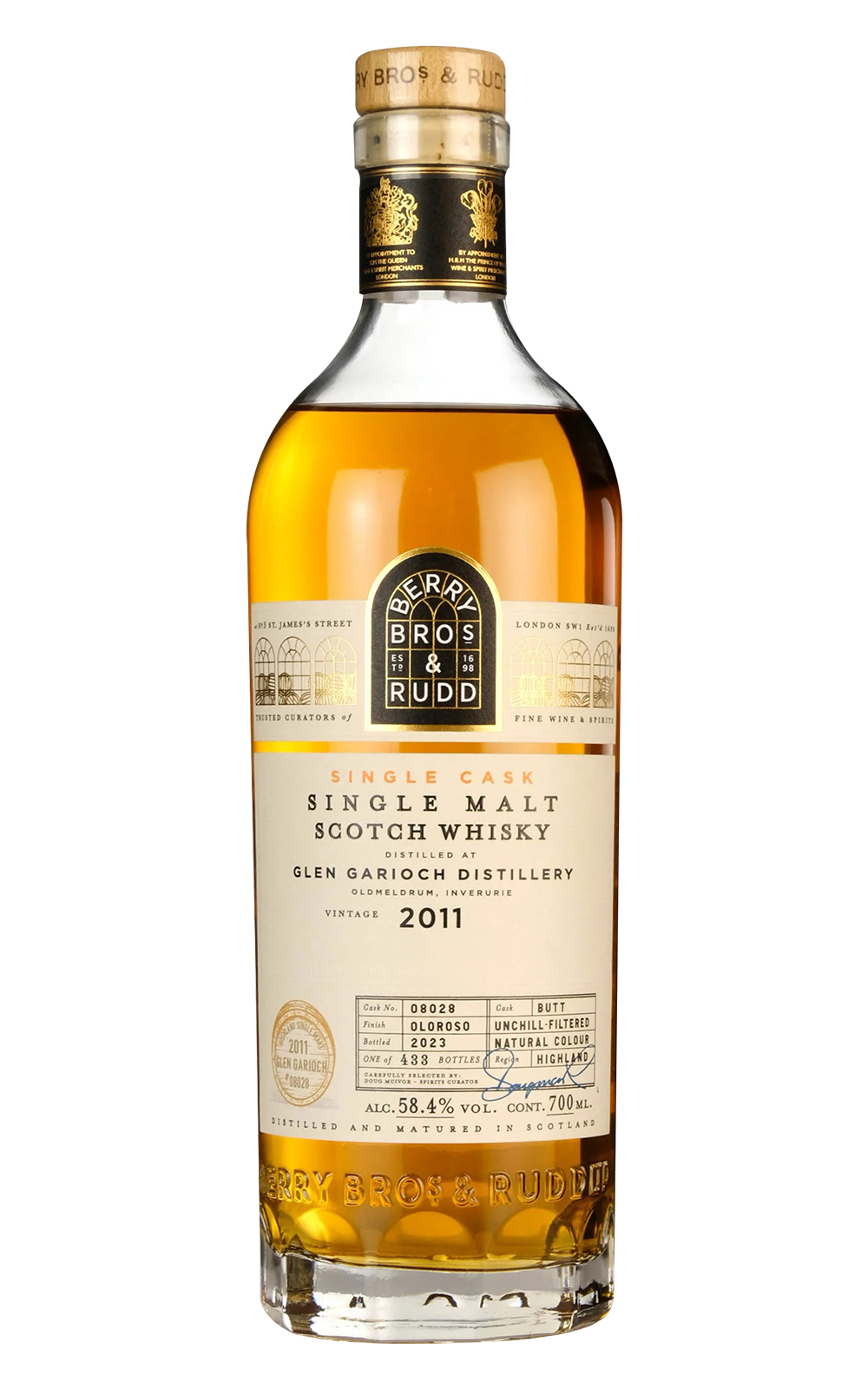 Berry Bros Rudd Single Cask Glen Garioch 2011 08028 Single Malt Scotch Whisky 貝瑞兄弟與洛德 單桶系列 格蘭蓋瑞 2011 08028 單一麥芽蘇格蘭威士忌