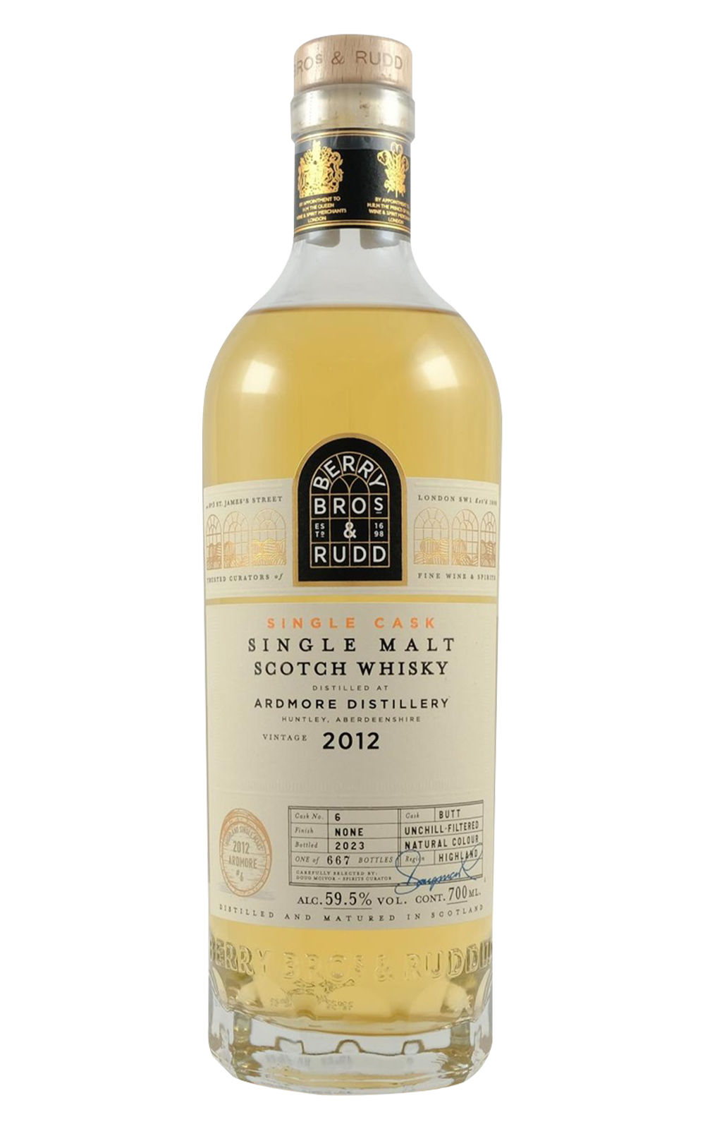 Berry Bros Rudd Single Cask Ardmore 2012 6 Single Malt Scotch Whisky 貝瑞兄弟與洛德 單桶系列 奧德摩爾 2012 6 單一麥芽蘇格蘭威士忌
