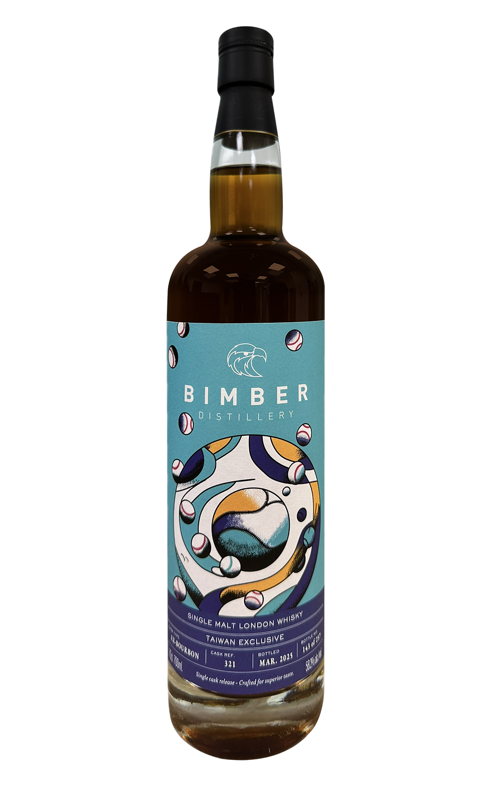Bimber Distillery Ex bourbon Cask 321 Single Malt London Whisky 2025 Taiwan Edition 賓堡蒸餾廠 波本桶 321 單一麥芽倫敦威士忌原酒 2025台灣版