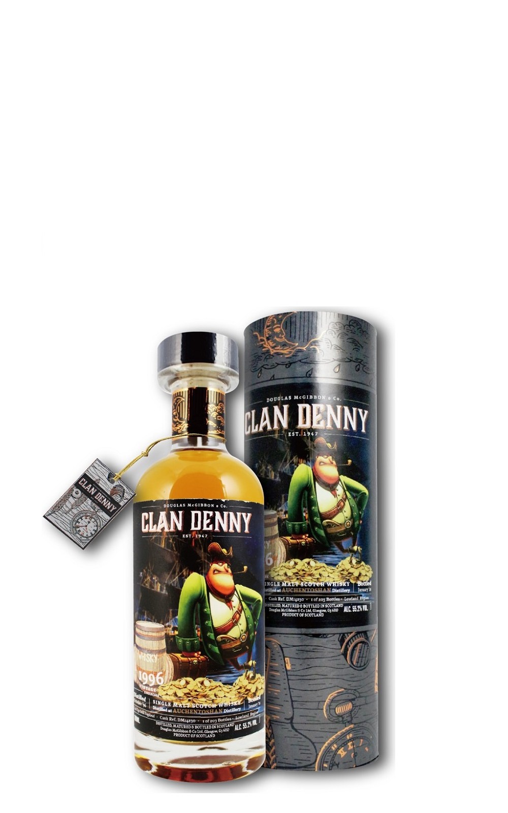 Clan Denny Auchentoshan 1996 Single Malt Scotch Whisky 可丹尼 海盜 歐肯 1996 單一麥芽蘇格蘭威士忌原酒