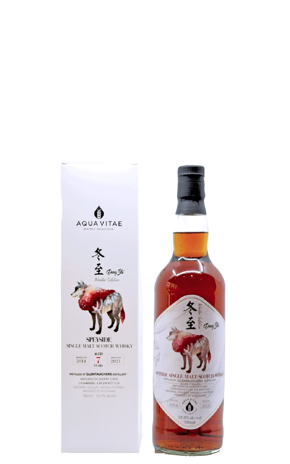 Aqua Vitae Whisky Selection Winter Solstice Glentauchers 2014 Aged 7 Years Speyside Single Malt Scotch Whisky 生命之泉裝瓶廠 節氣系列 冬至 格蘭道奇 2014 7年單一麥芽蘇格蘭威士忌