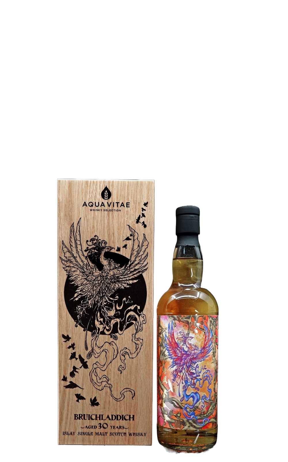 Aqua Vitae Whisky Selection Bruichladdich 1991 Aged 30 Years Islay Single Malt Scotch Whisky 生命之泉裝瓶廠 祥瑞系列 朱雀 桃花 布萊迪 1991 30年單一麥芽蘇格蘭威士忌