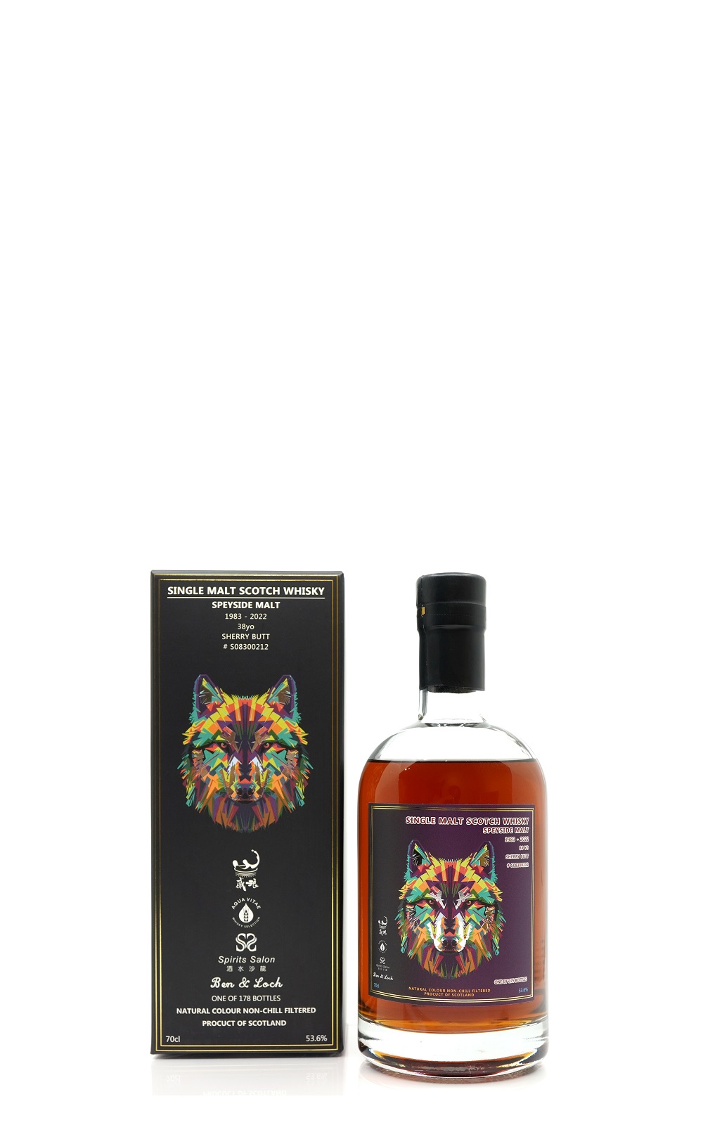 Aqua Vitae Whisky Selection Silver Wolf 1983 38 Years Speyside Malt Single Malt Scotch Whisky 生命之泉裝瓶廠 銀狼 1983 38年雪莉桶單一麥芽蘇格蘭威士忌