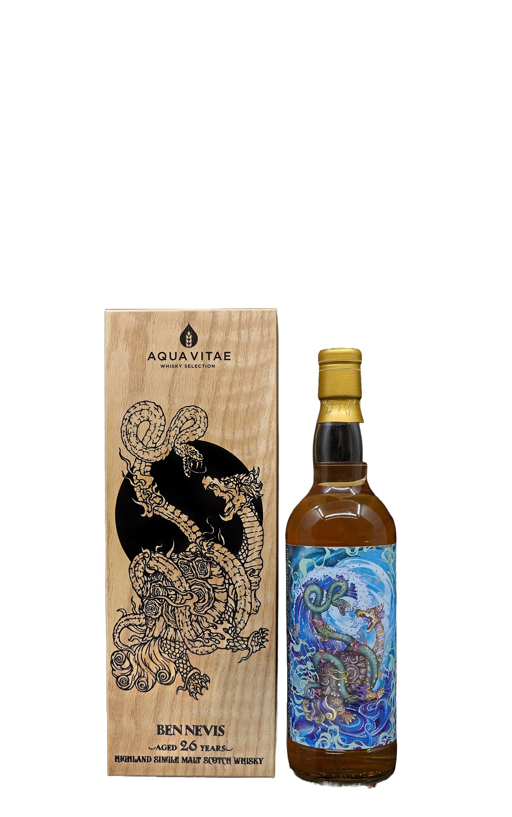 Aqua Vitae Whisky Selection Ben Nevis 1996 Aged 26 Years Highland Single Malt Scotch Whisky 生命之泉裝瓶廠 祥瑞系列 玄武 事業 班尼富 1996 26年單一麥芽蘇格蘭威士忌