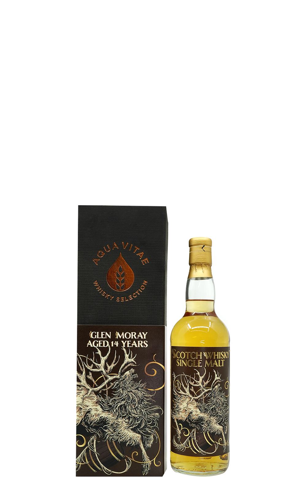 Aqua Vitae Whisky Selection Glen Moray 2008 Aged 14 Years Single Malt Scotch Whisky 生命之泉裝瓶廠 護酒神獸系列 馴鹿 格蘭莫雷 2008 14年單一麥芽蘇格蘭威士忌